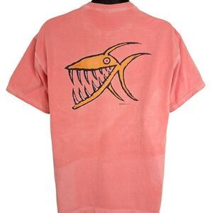 Big Hed Piranha T Shirt Vintage Y2K St Thomas Tropical Travel Ocean Life Mens